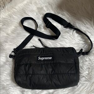 Supreme Puffer Side Black Bag
